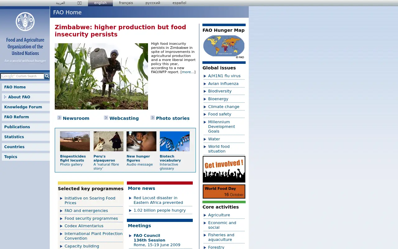 fao.org in 2009