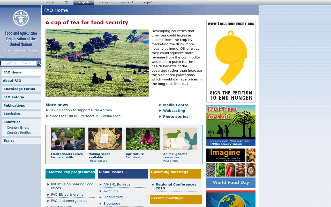 fao.org in 2010
