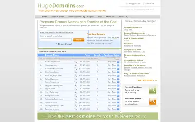 hugedomains.com in 2007