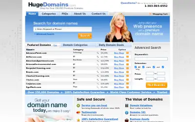 hugedomains.com in 2016