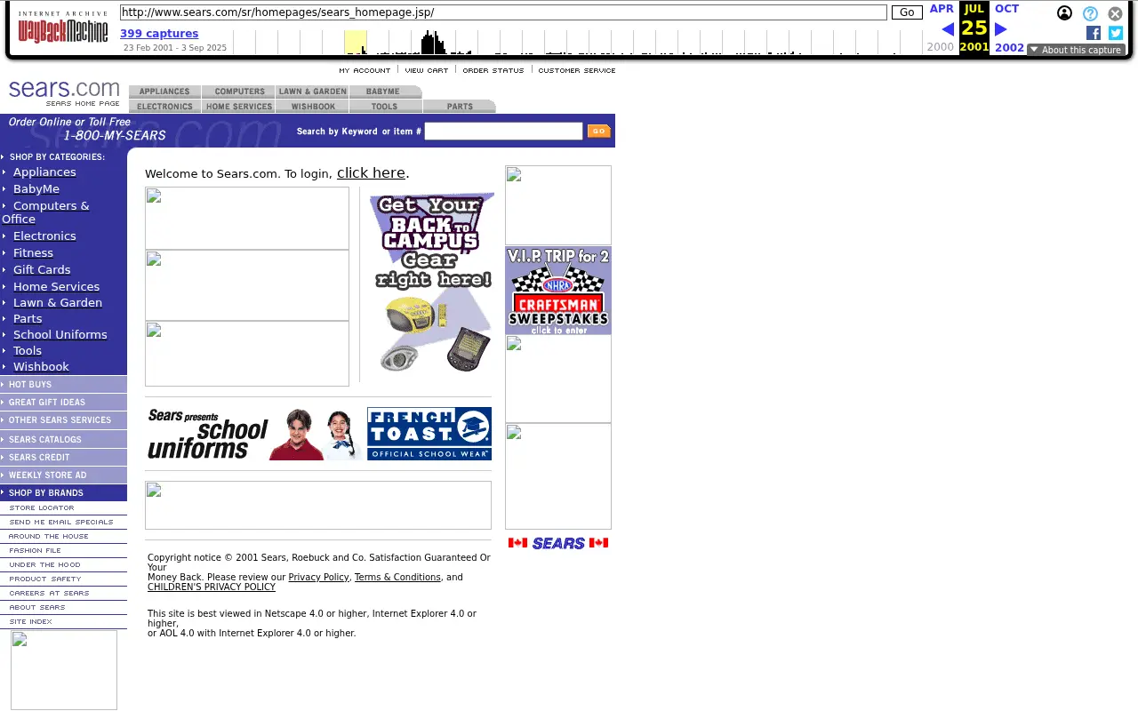 sears.com in 2001