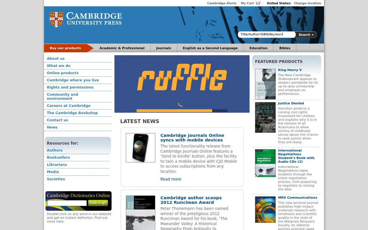 cambridge.org in 2012