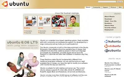 ubuntu.com in 2006