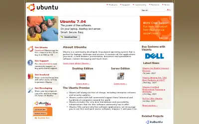 ubuntu.com in 2007