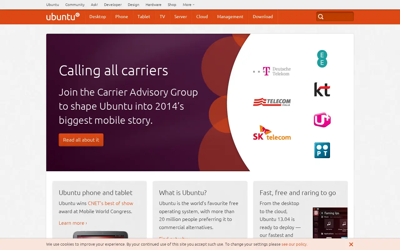 ubuntu.com in 2013