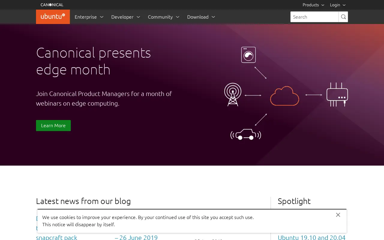 ubuntu.com in 2019