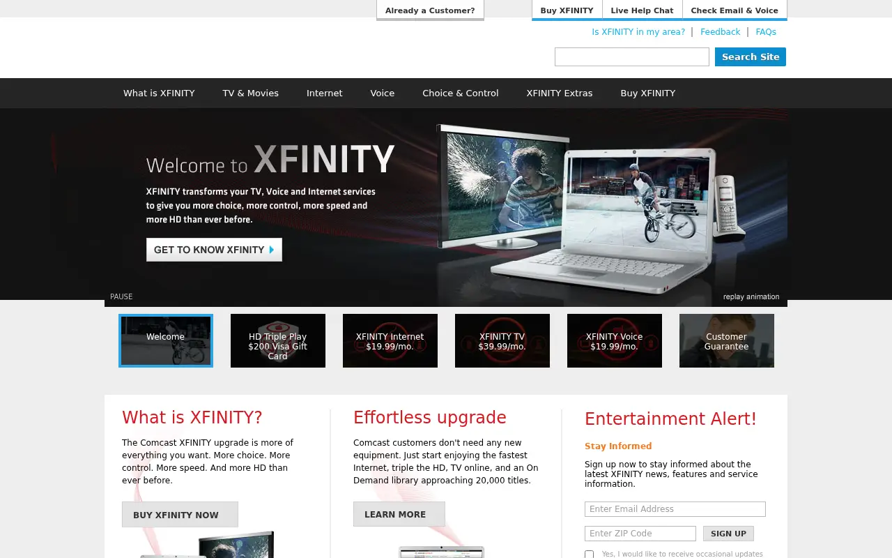 xfinity.com on May 28, 2010