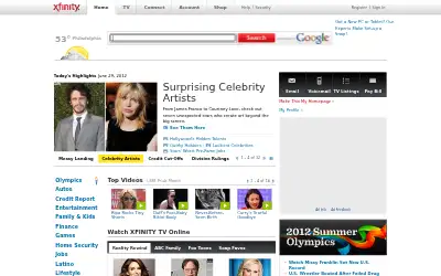 xfinity.com in 2012