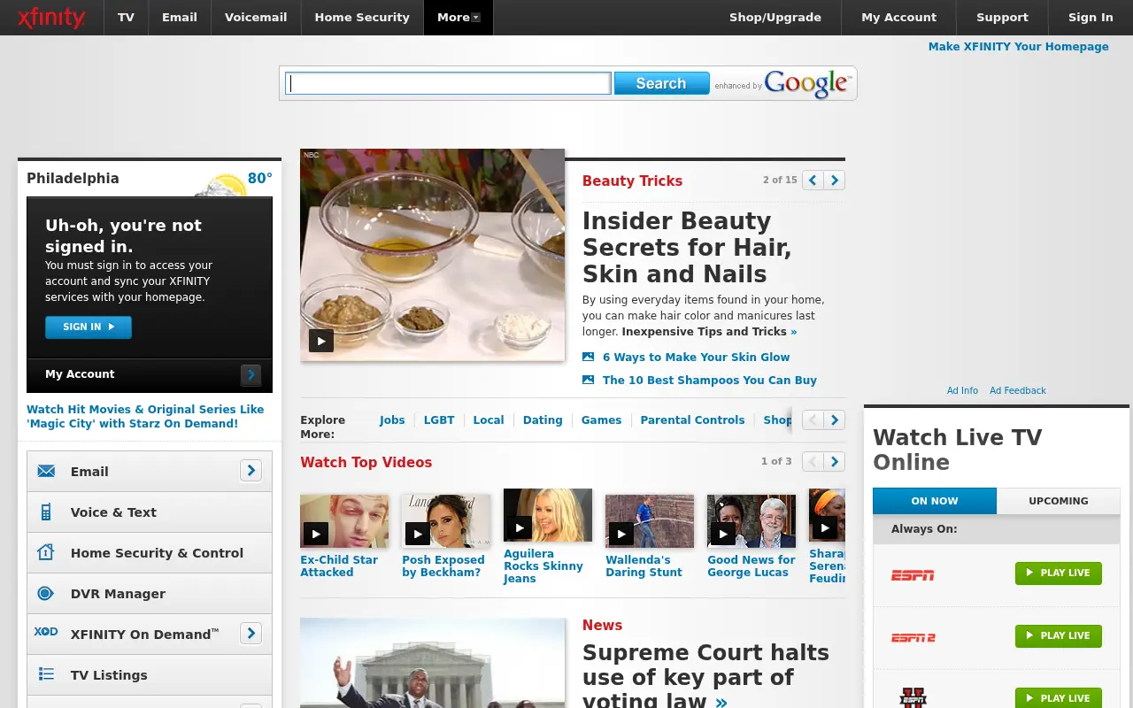 xfinity.com on June 26, 2013