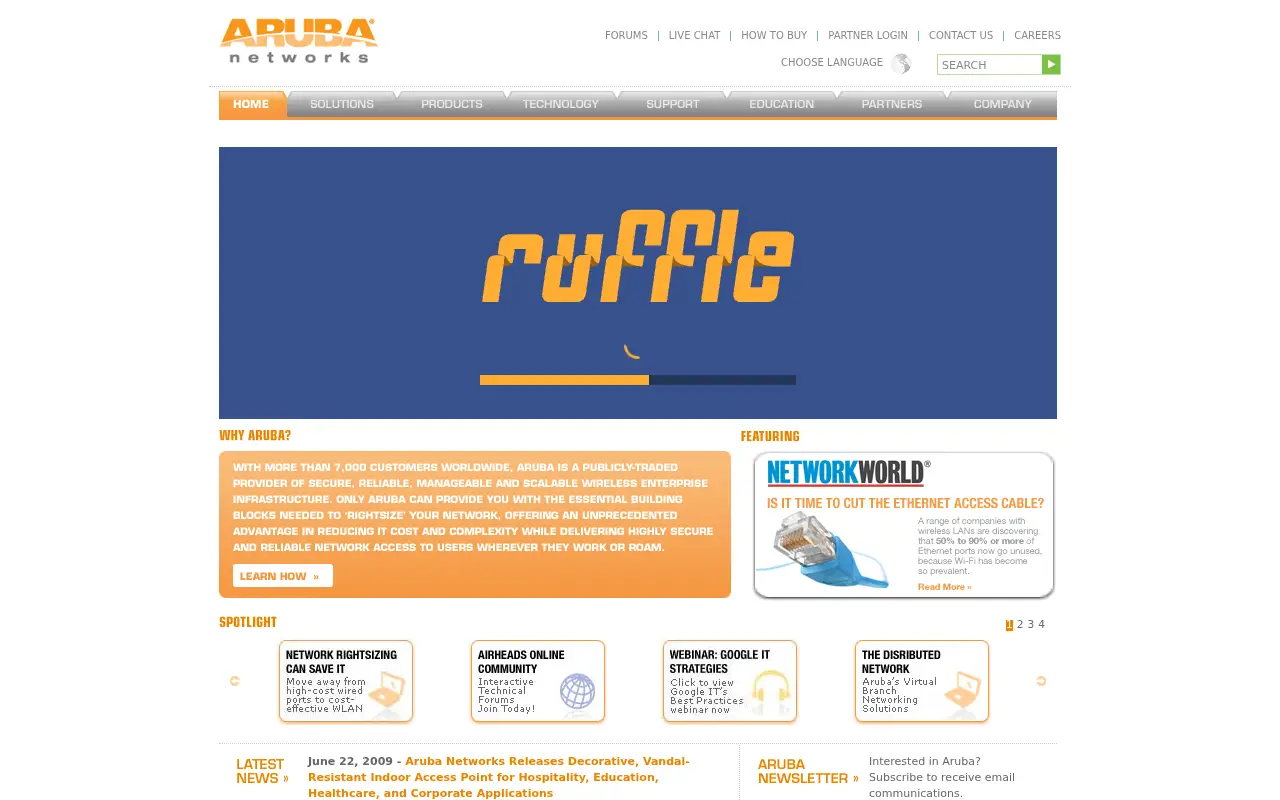 arubanetworks.com in 2009