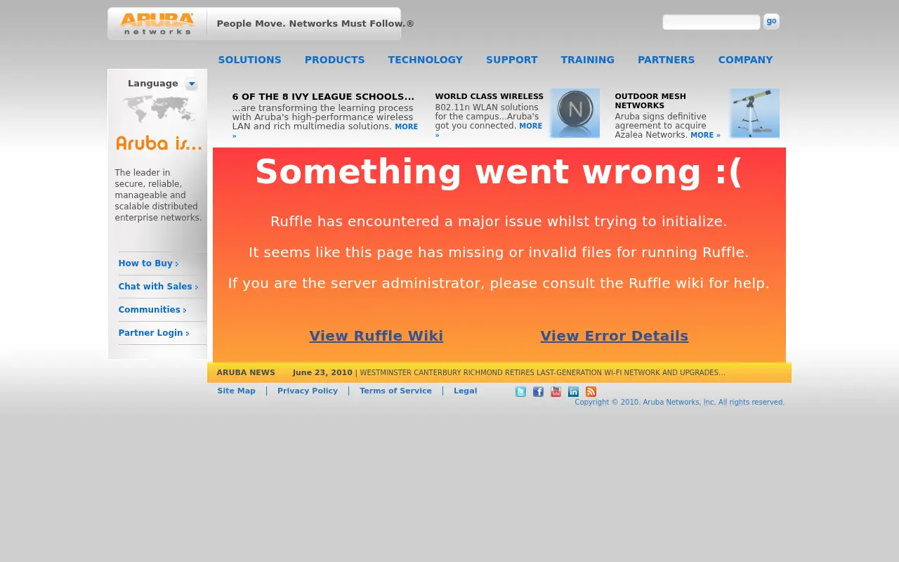 arubanetworks.com in 2010