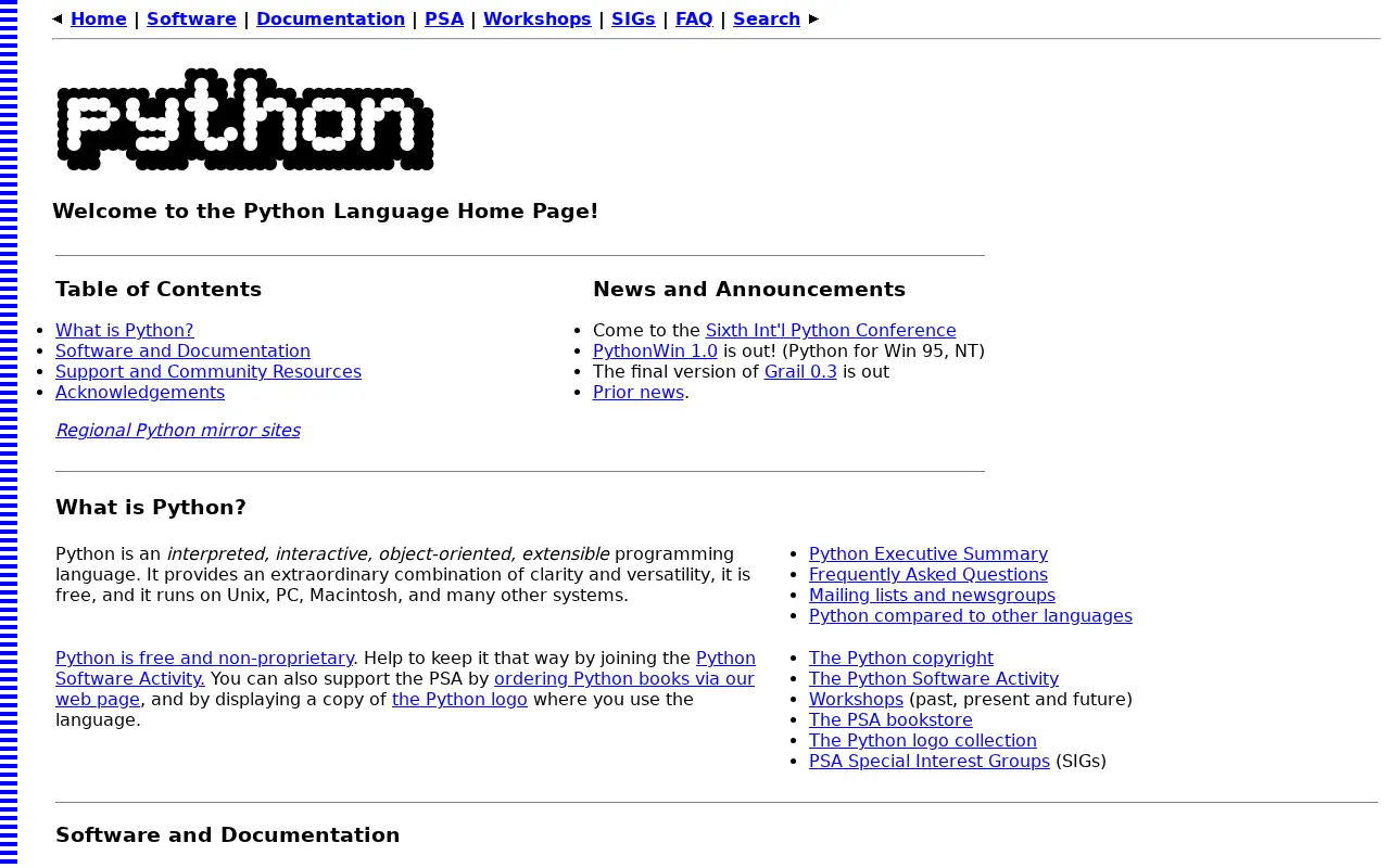 python.org in 1997