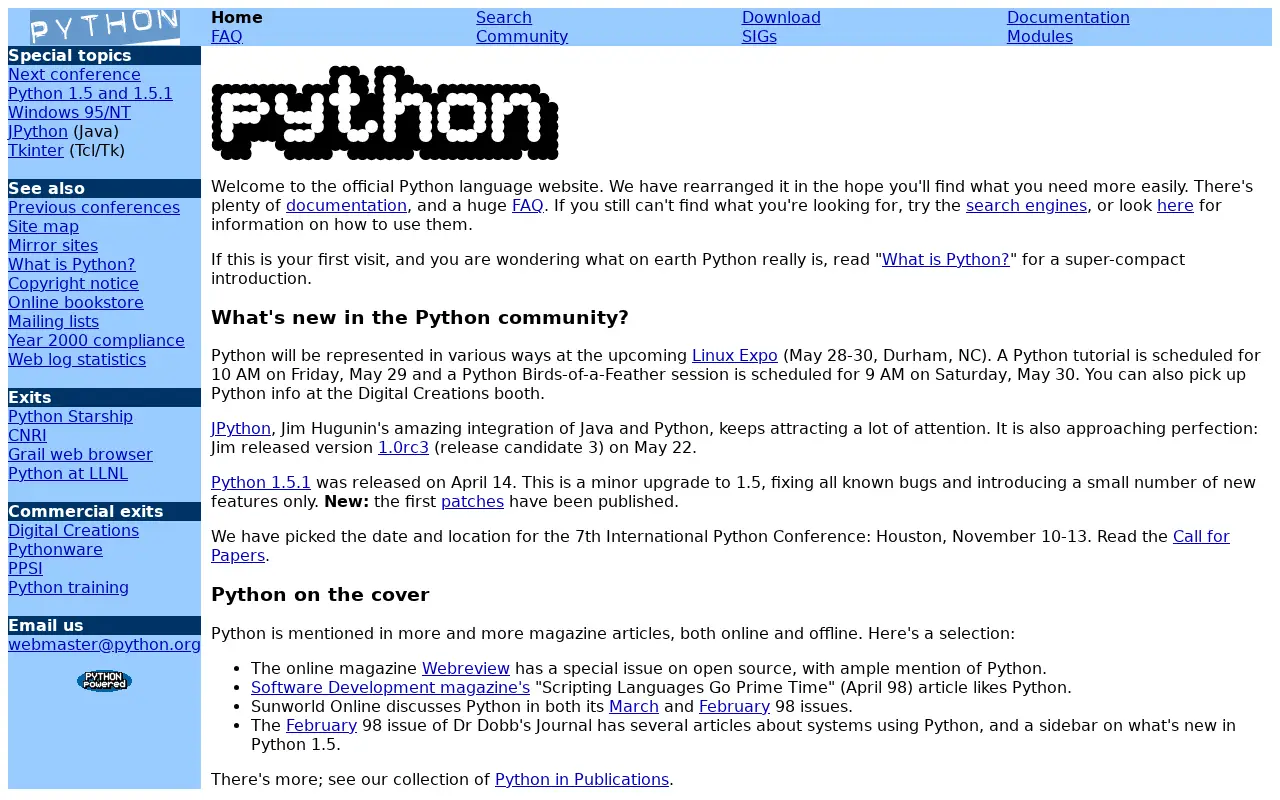 python.org in 1998