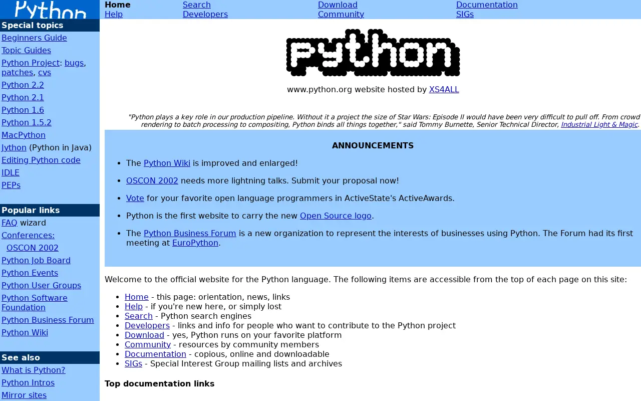 python.org in 2002