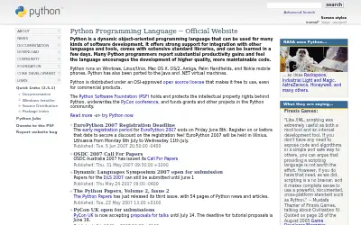 python.org in 2007
