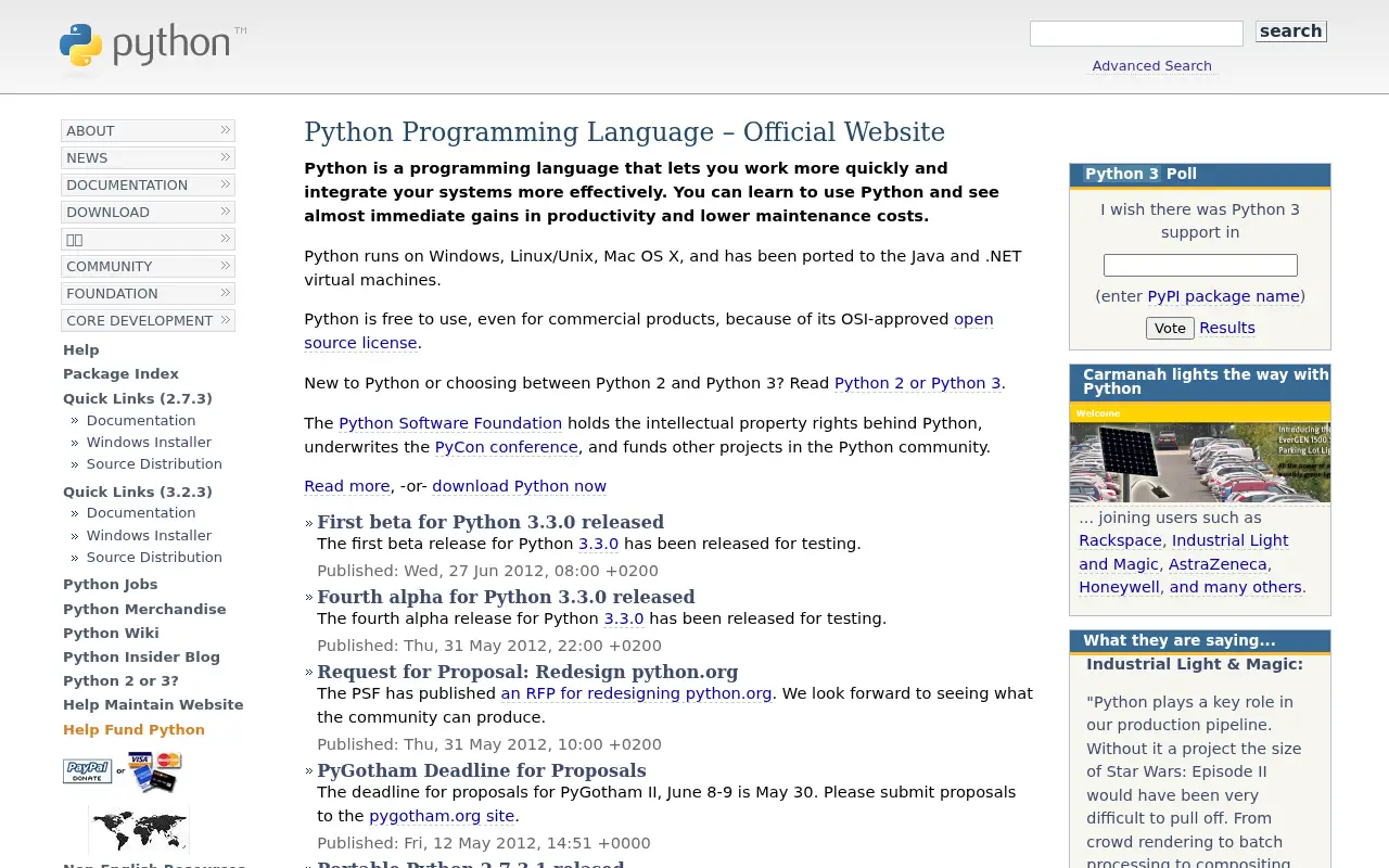 python.org on June 30, 2012
