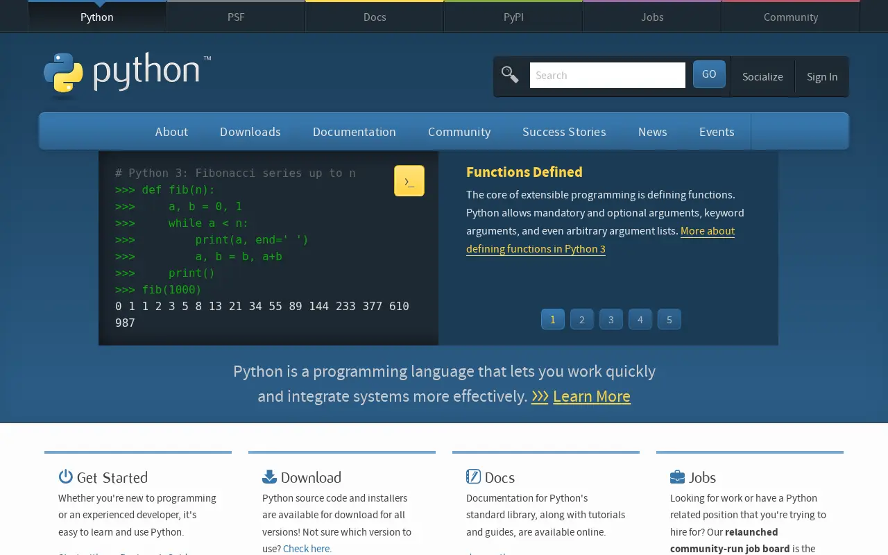 python.org on July 1, 2015