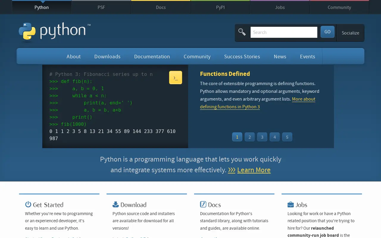 python.org on July 1, 2018