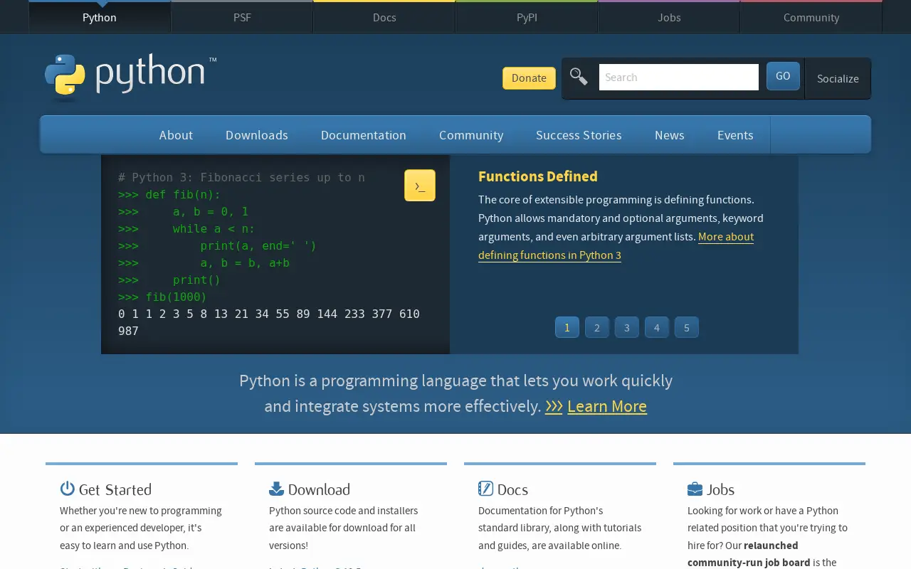 python.org on July 1, 2022