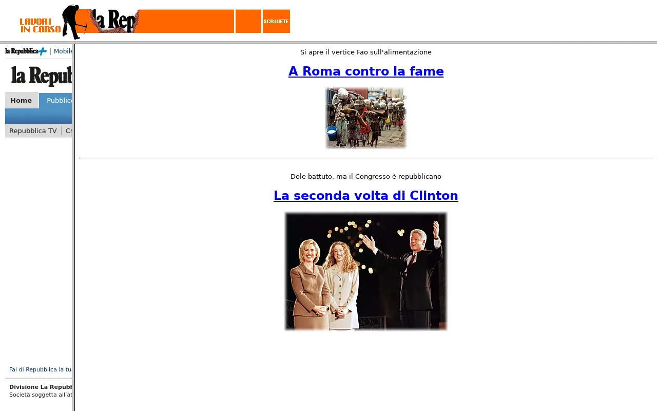 repubblica.it in 1996