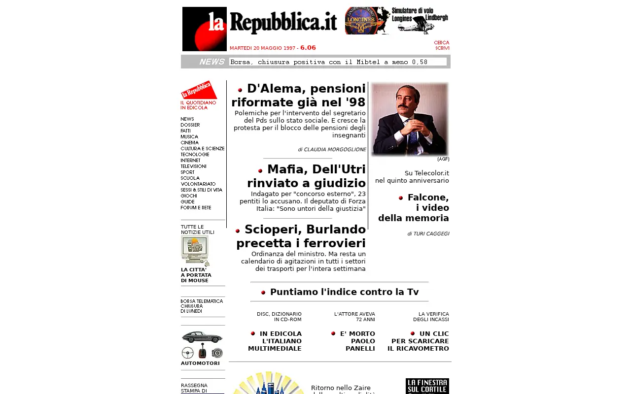 repubblica.it in 1997