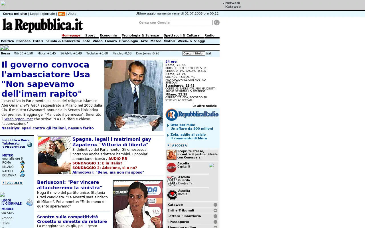 repubblica.it in 2005