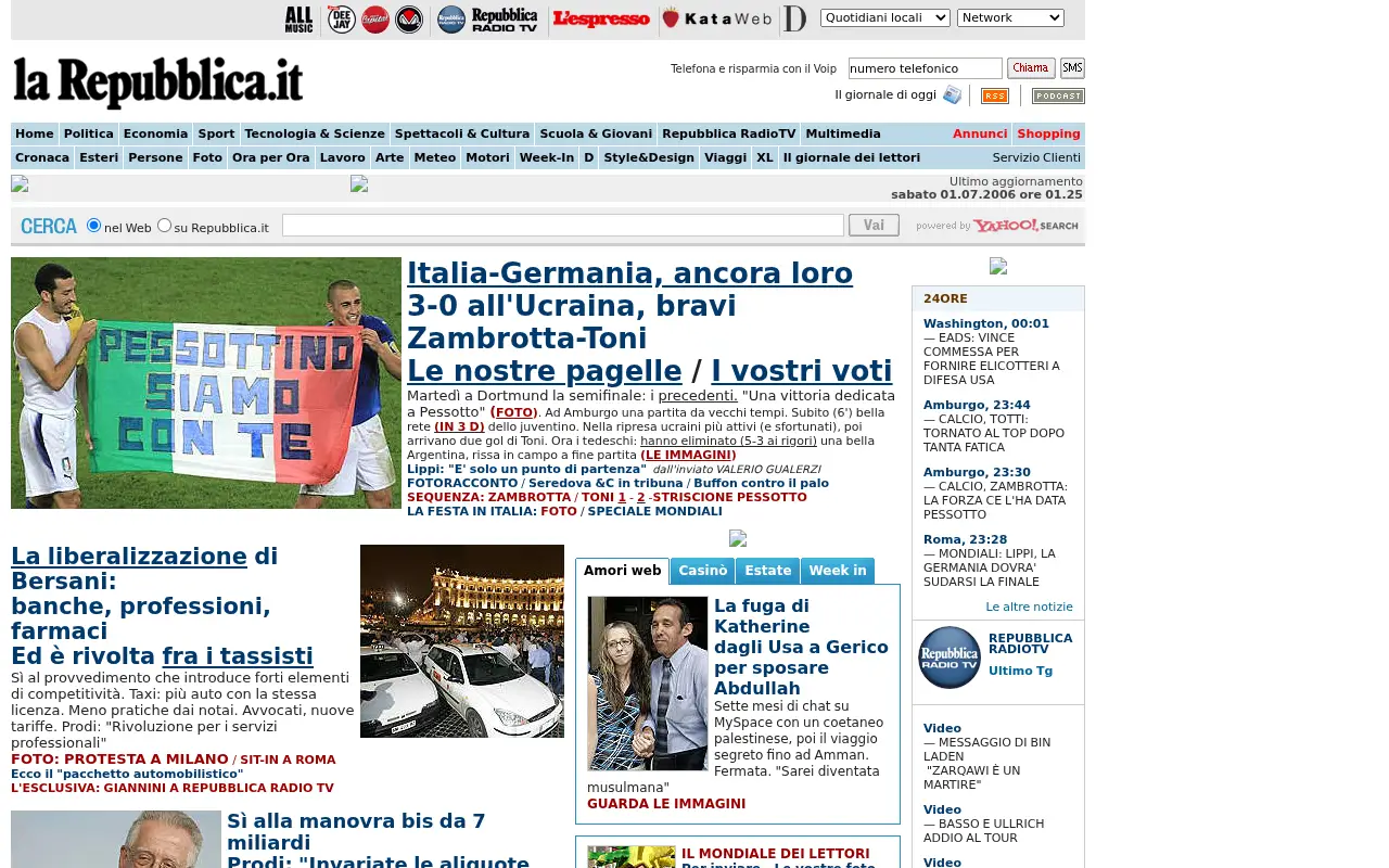 repubblica.it in 2006