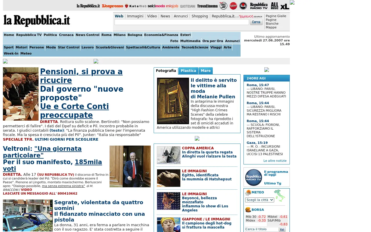 repubblica.it in 2007