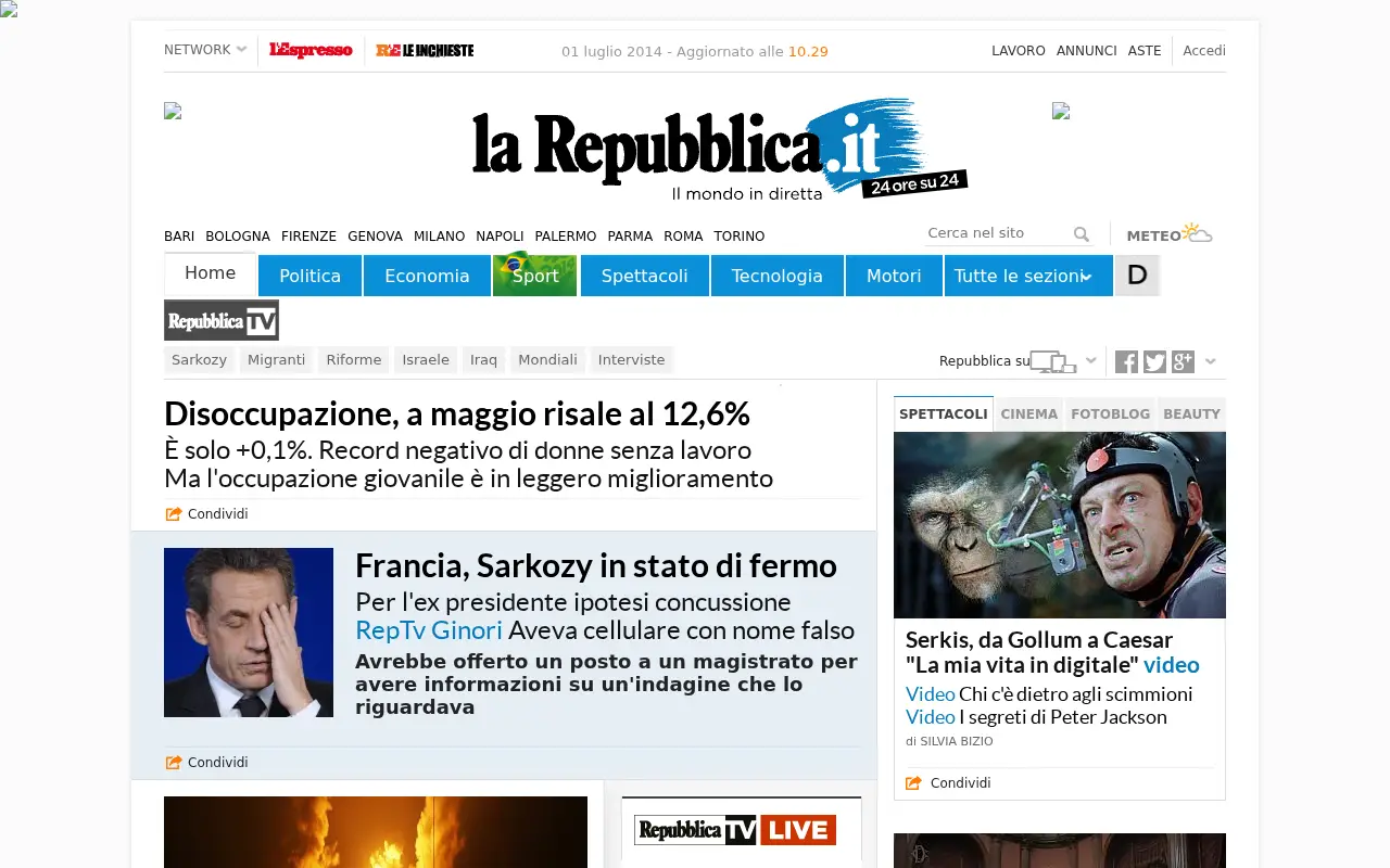 repubblica.it in 2014