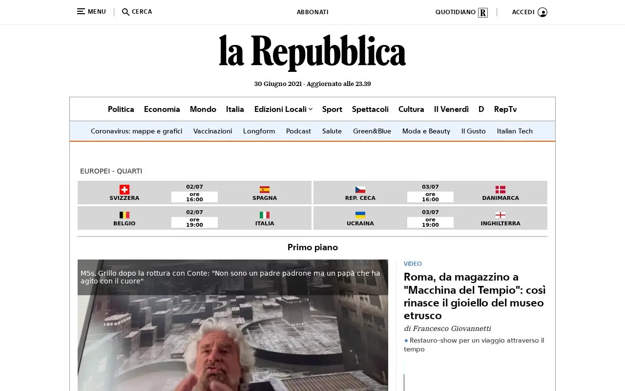 repubblica.it in 2021