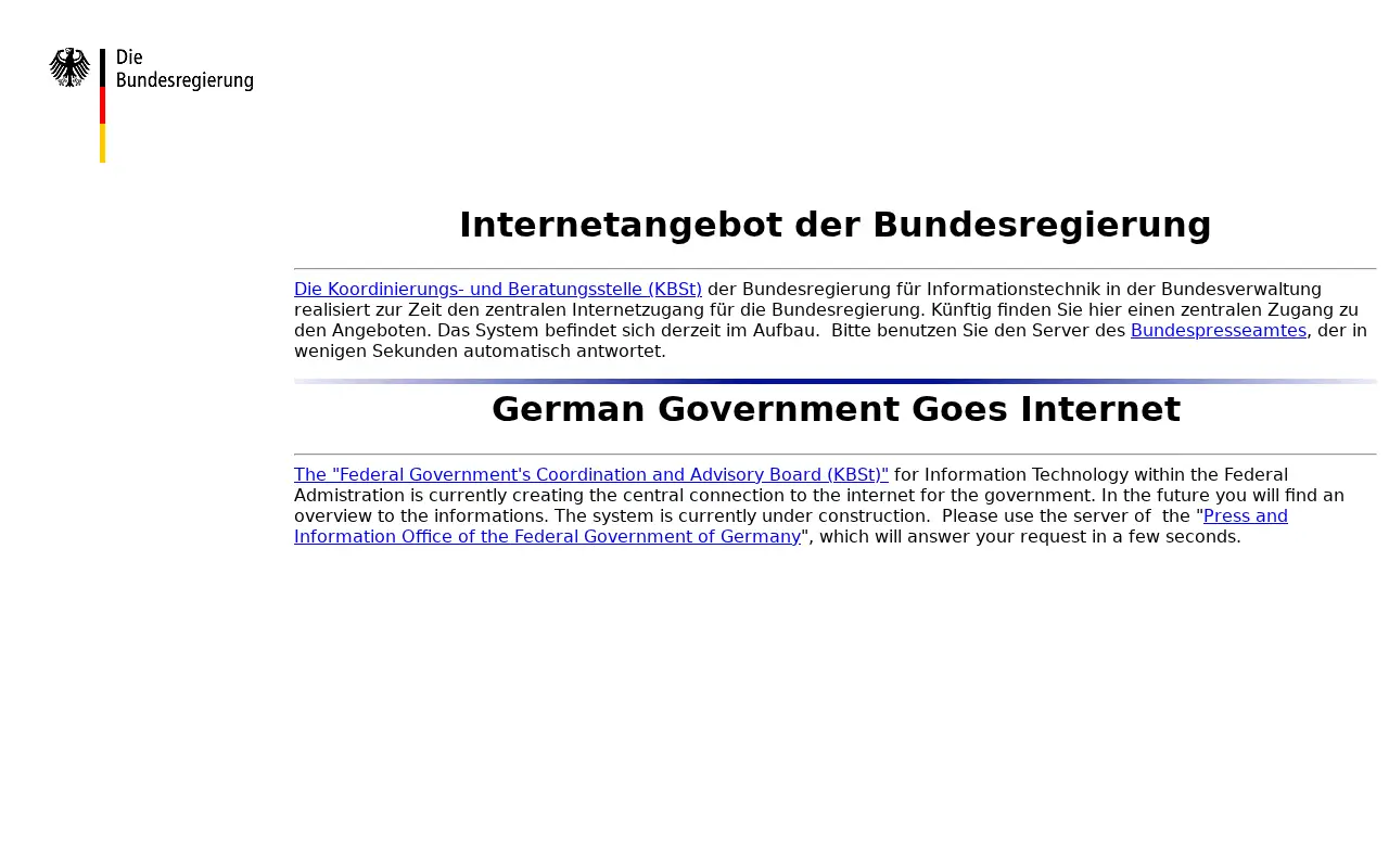 bund.de in 1998