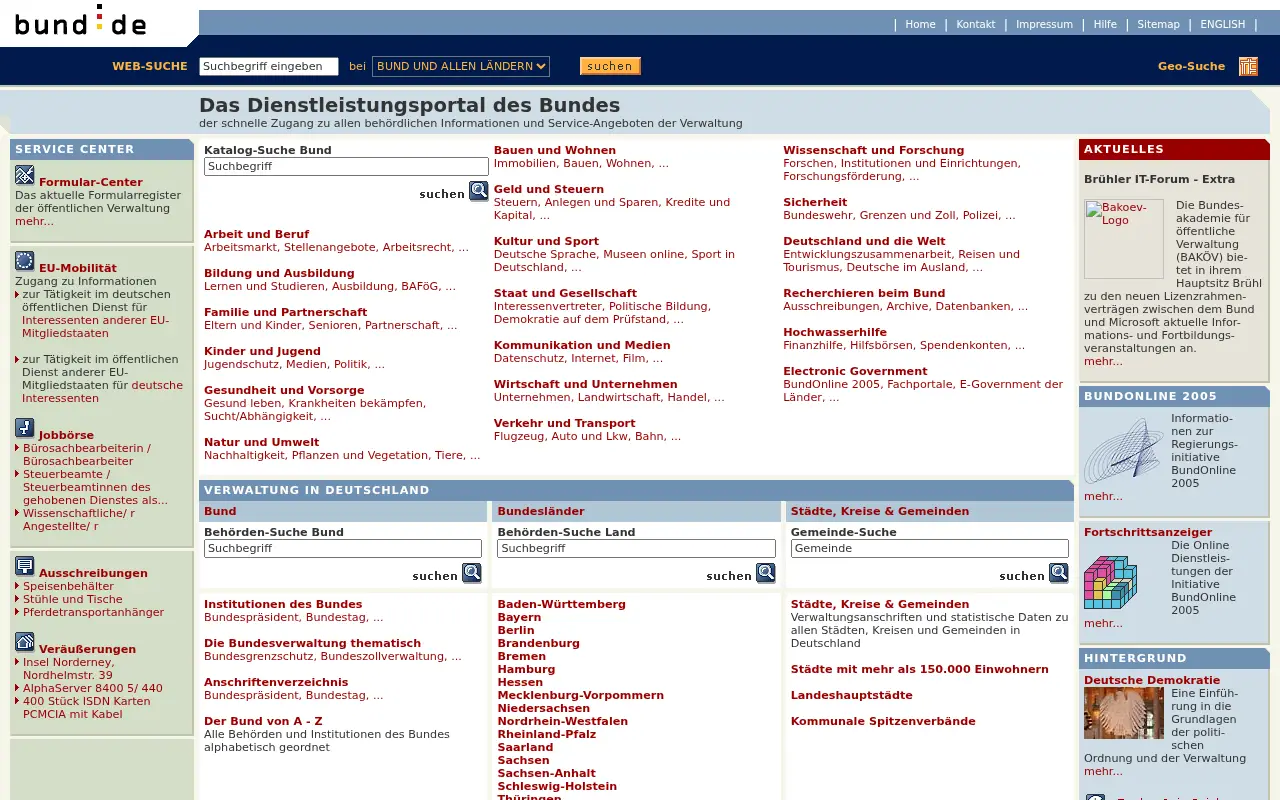 bund.de in 2003