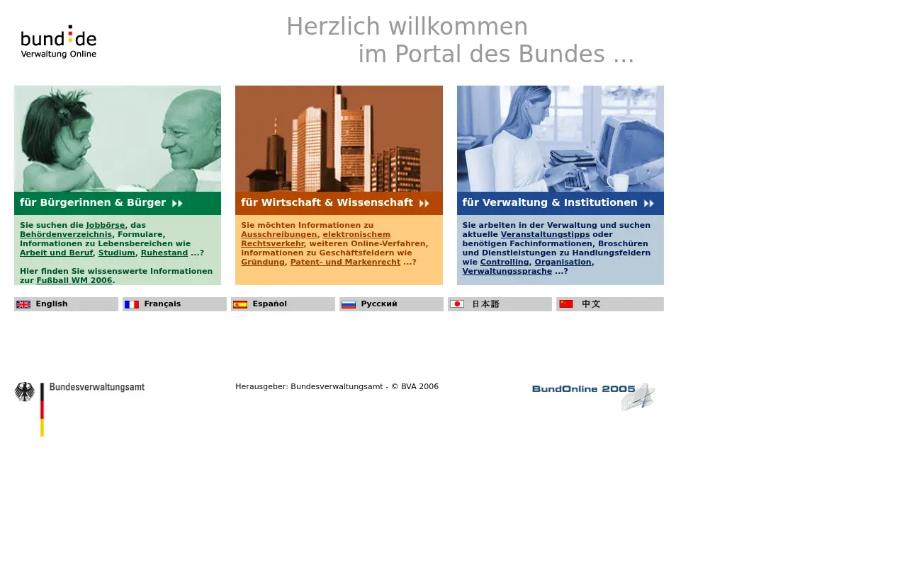 bund.de in 2006