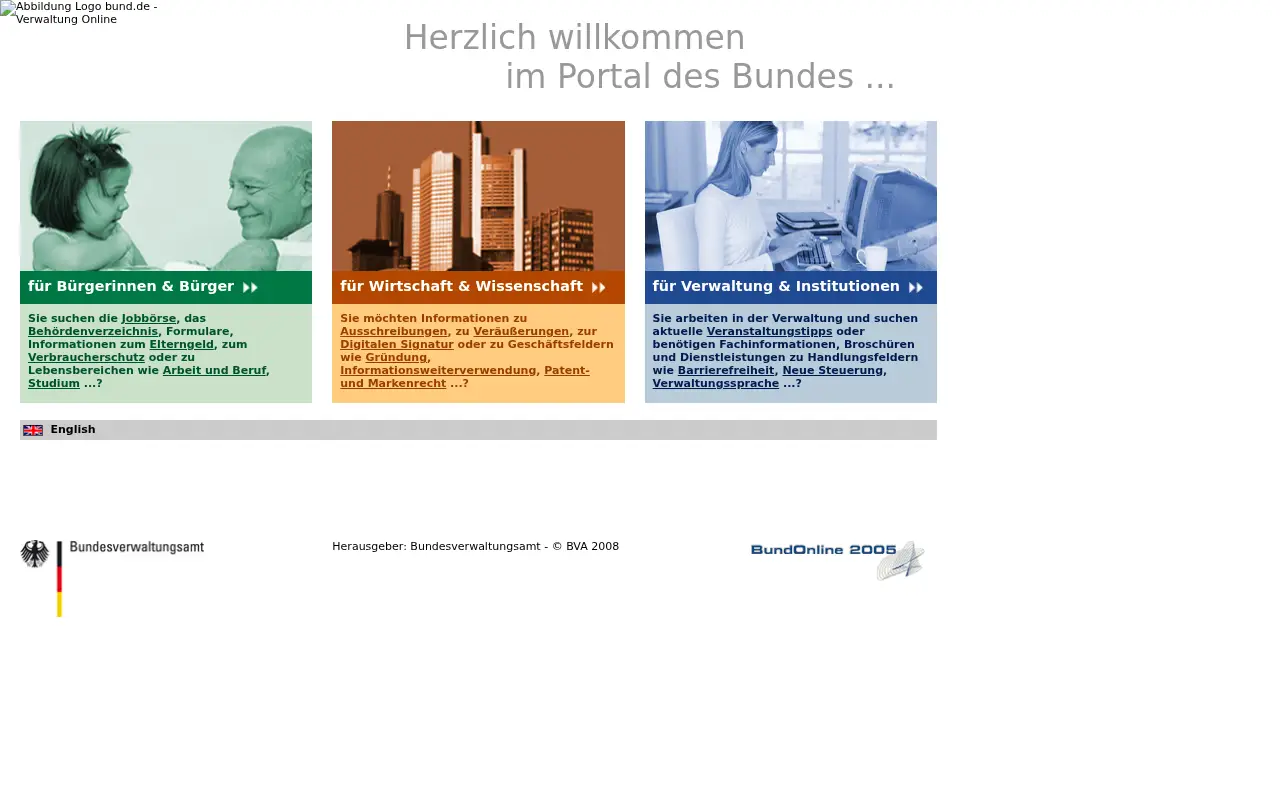 bund.de in 2008