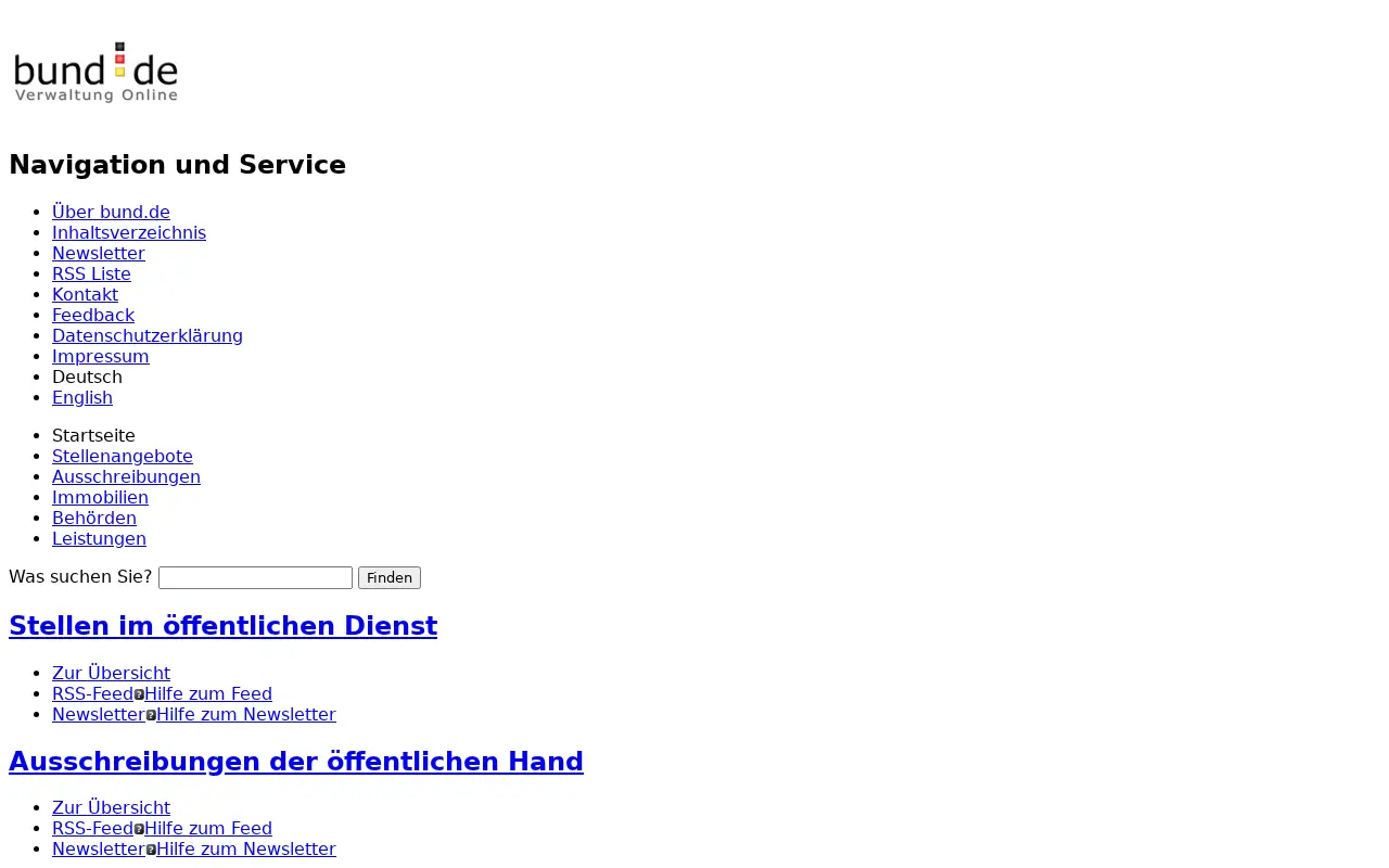 bund.de in 2010