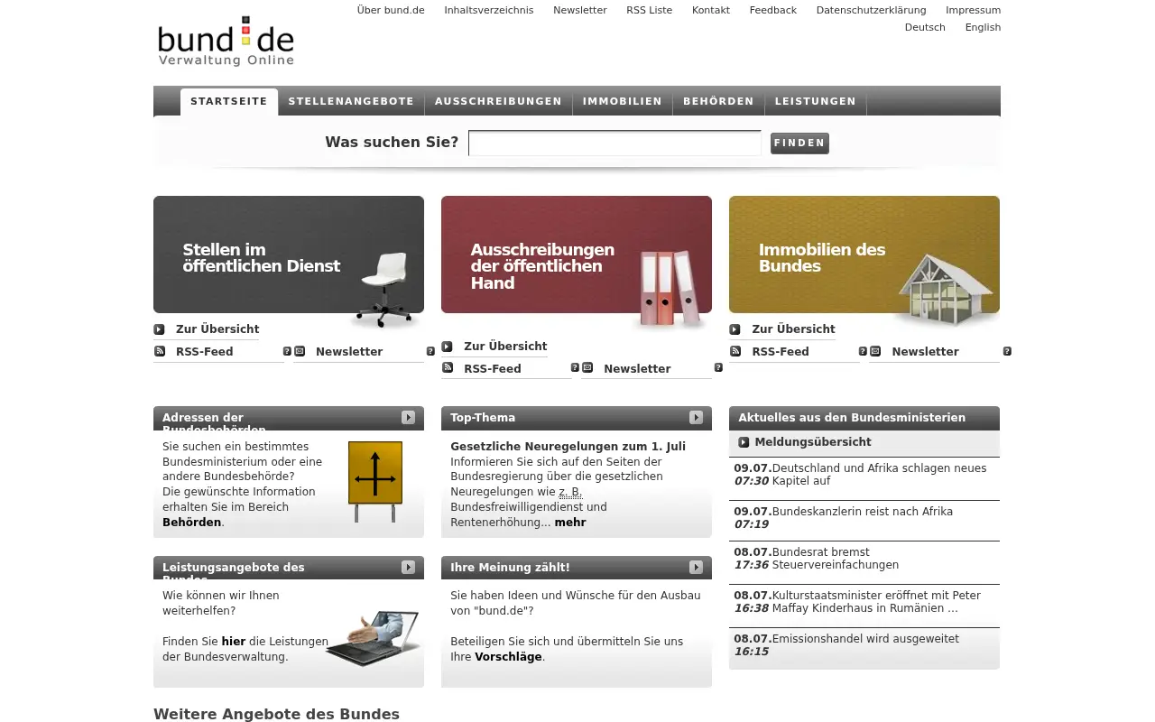 bund.de in 2011