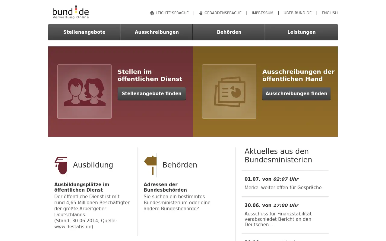 bund.de in 2015