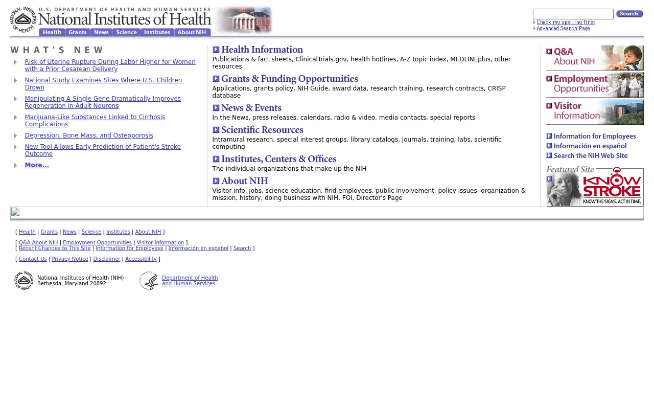 nih.gov in 2001