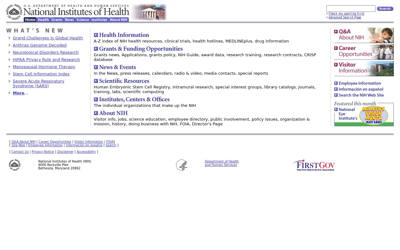 nih.gov in 2003