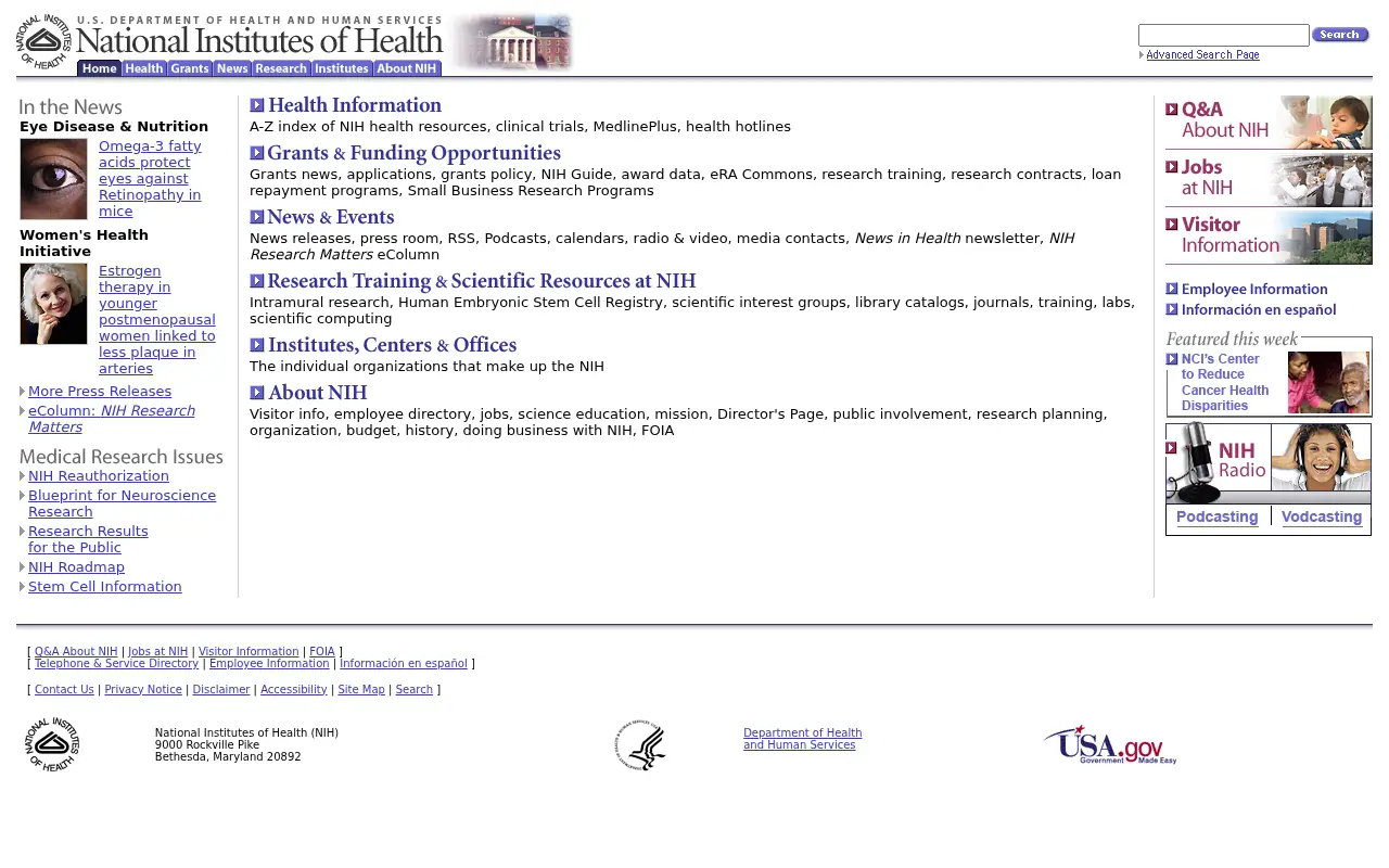 nih.gov in 2007
