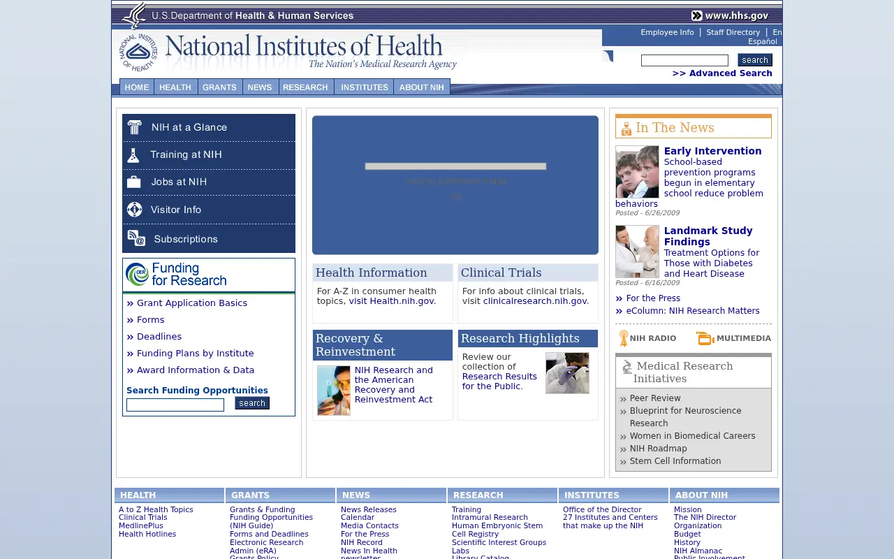 nih.gov in 2009