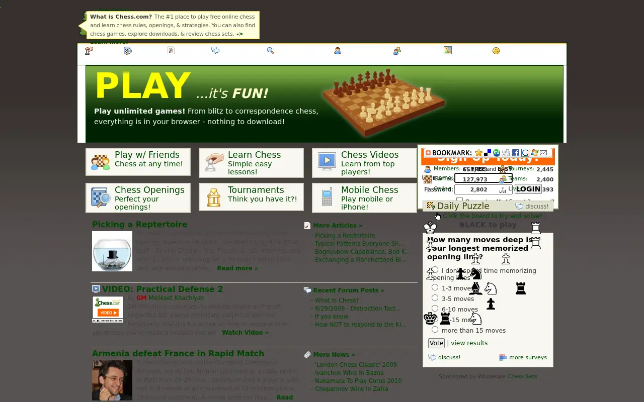 chess.com in 2009