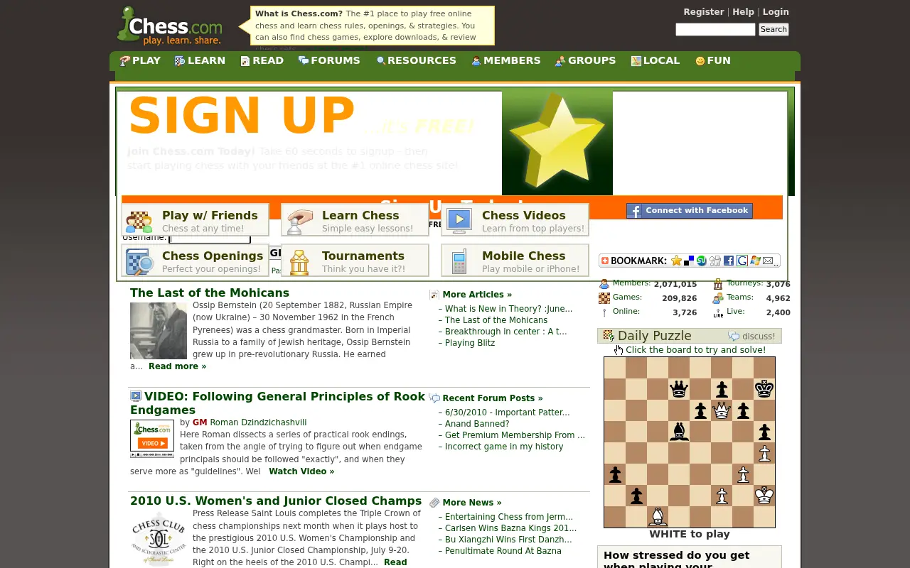 chess.com in 2010