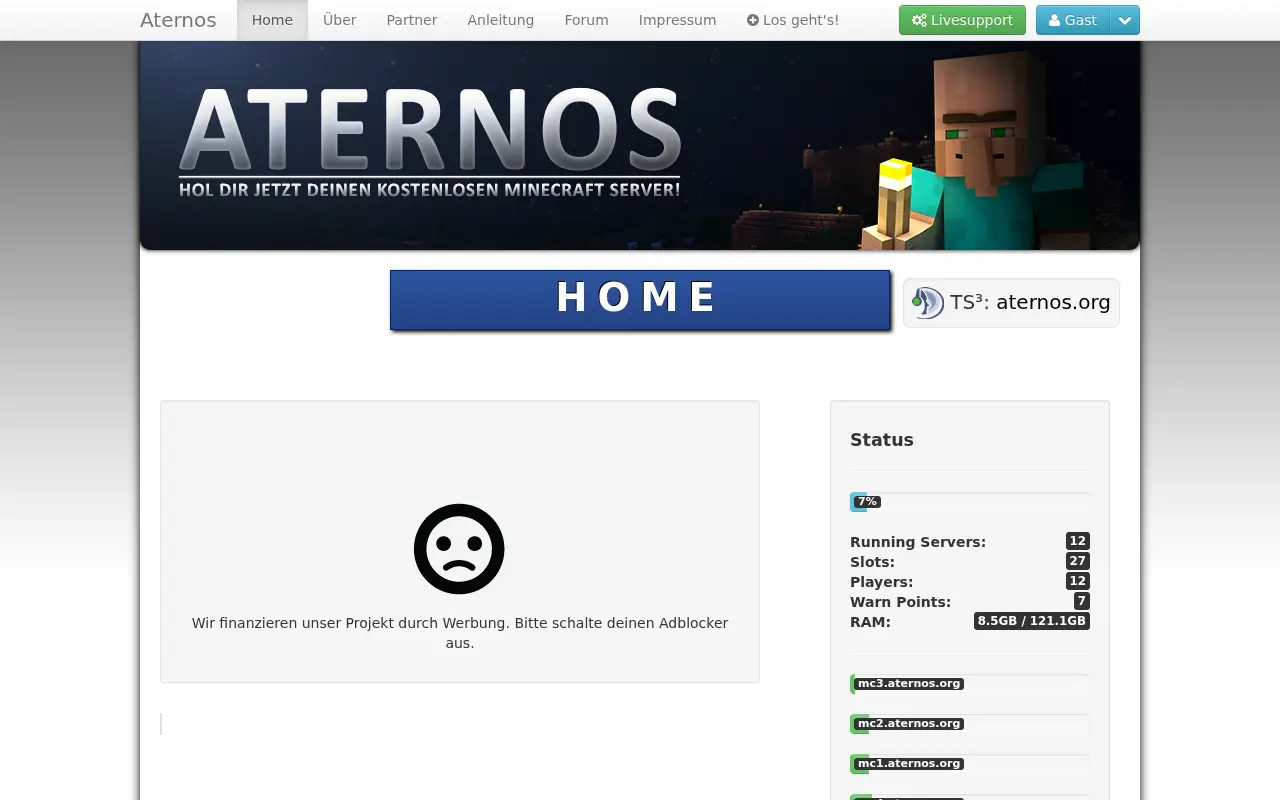 aternos.org in 2013