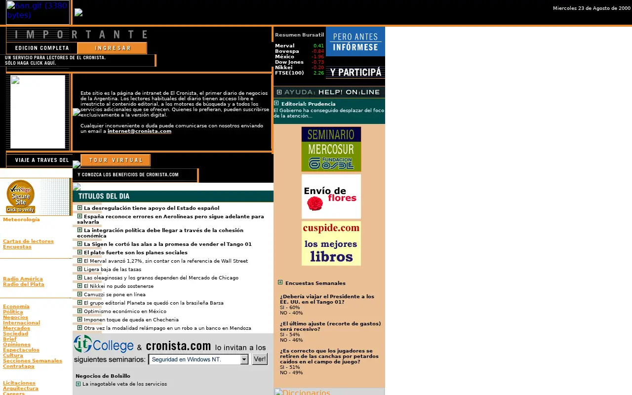 cronista.com on June 21, 2000