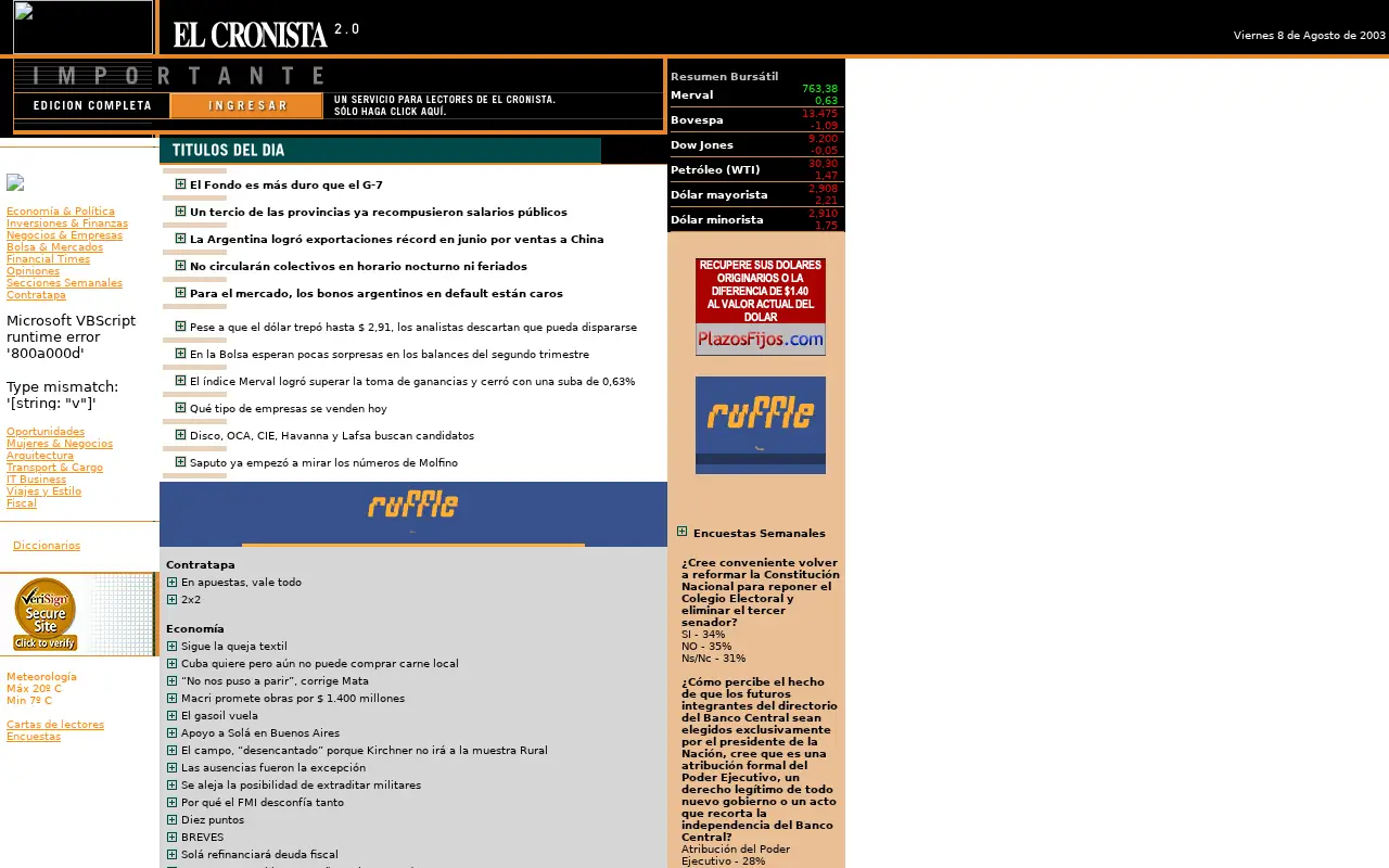 cronista.com in 2003