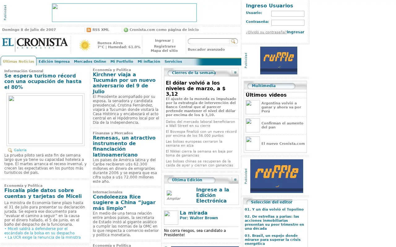 cronista.com in 2007