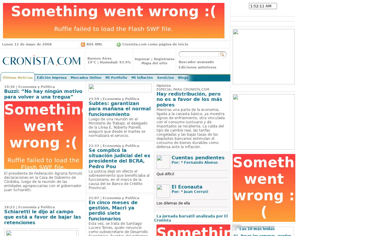 cronista.com in 2008