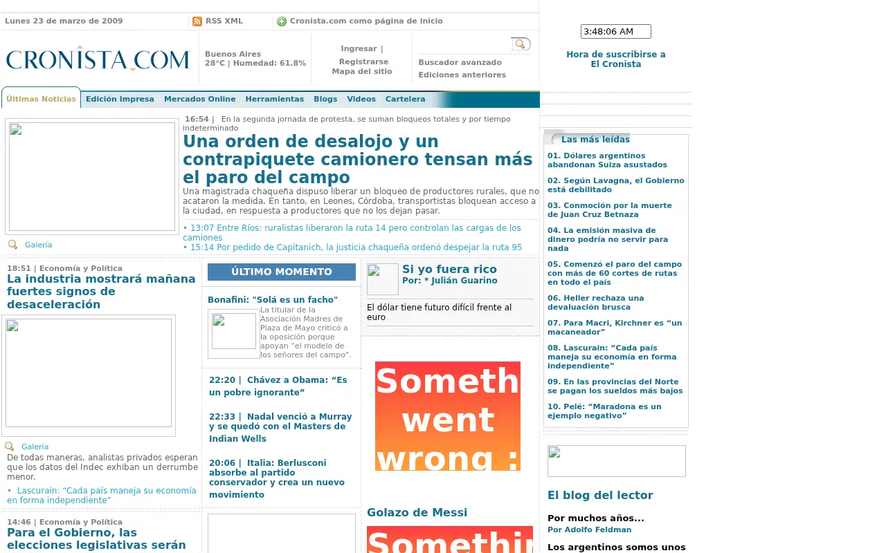 cronista.com in 2009