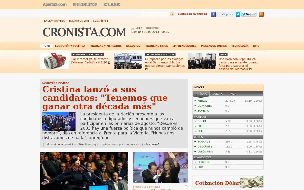 cronista.com in 2013